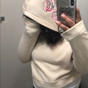 Cropped Flower Hoodie